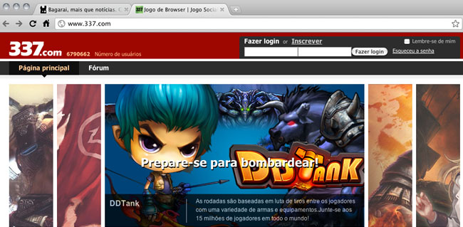 337.com é 5º maior site de jogos online no Brasil (reprodução)
