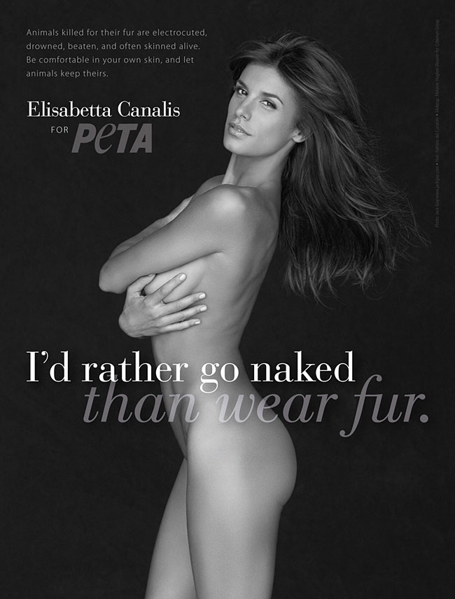 Elisabetta Canalis em campanha para o PETA (foto: divulgação)