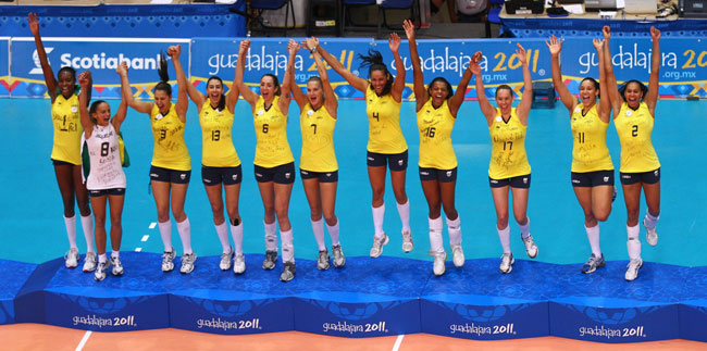 Seleção feminina de Vôlei do Brasil nos Jogos Pan-americanos (foto: Luiz Pires/VIPCOMM)