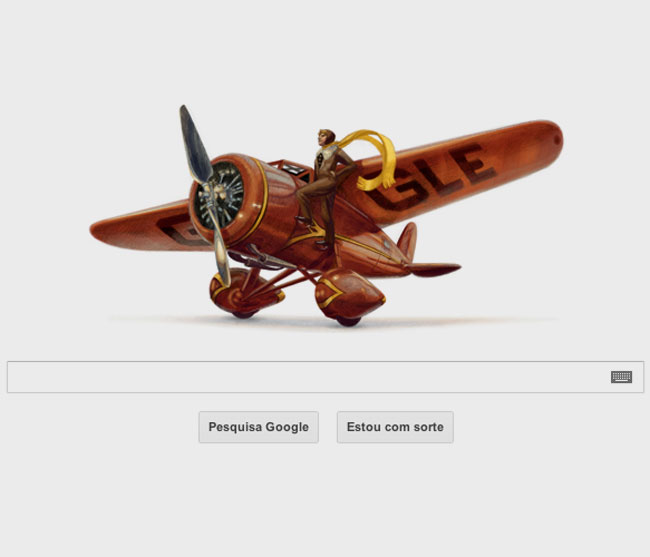 Amelia Earhart ganhou homenagem do Google (reprodução)